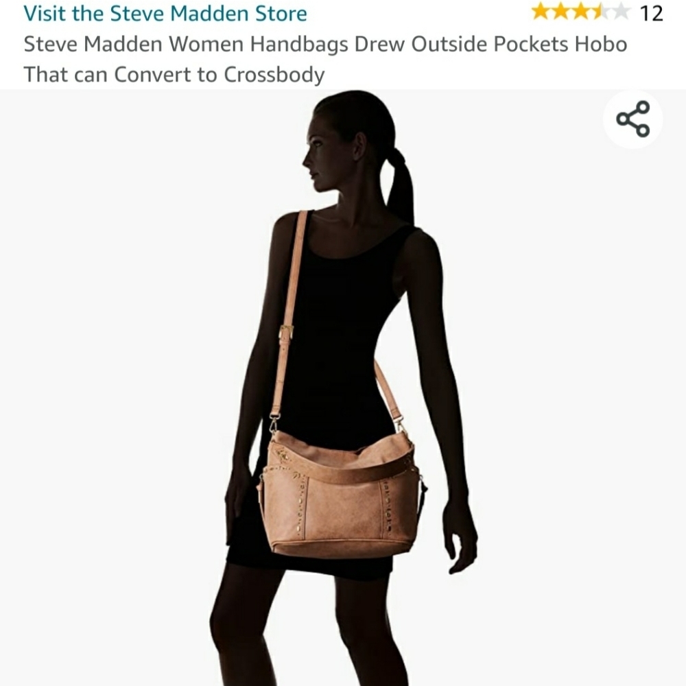 Steve Madden Chesnut Brown FAWN XLarge Satchel Bag - Picture 14 of 14